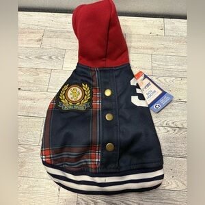 Top Paw Red and Navy Dog Hoodie